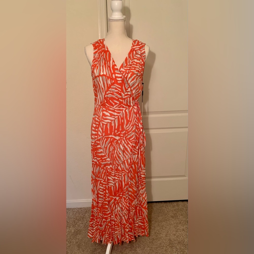 Calvin Kline V-Neck Short Sleeve Wrap Dress
